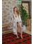 Müslin Kimono %100 Pamuklu Bohem Sembol Baskılı Desenli Bornoz Kaftan Sabahlık 8