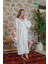 Müslin Kimono %100 Pamuklu Bohem Sembol Baskılı Desenli Bornoz Kaftan Sabahlık 4
