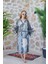 Müslin Kimono %100 Pamuklu Kadın Desenli Jakarlı Bornoz Kaftan Sabahlık 2