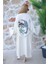 Müslin Kimono %100 Pamuklu Yaşam ve Fil Baskılı Desenli Bornoz Kaftan Sabahlık 1