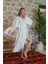 Müslin Kimono %100 Pamuklu Bohem Sembol Baskılı Desenli Bornoz Kaftan Sabahlık 6