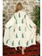 Müslin Kimono %100 Pamuklu Yaprak Baskılı Desenli Bornoz Kaftan Sabahlık 1