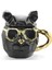 Yaratıcı Geometrik Porselen 3D Köpek Fincan Kupa Bardak Mug Kulplu Gözlüklü Havalı Dekoratif Hediyelik Eşya Özel Seri 3