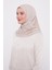Şal Görünümlü Hazır Pratik Geçmeli Tesettür Hijab Bone - Vizon Renk 1