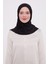 Şal Görünümlü Hazır Pratik Geçmeli Tesettür Hijab Bone - Siyah Renk 3