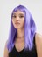 Lila Renk Uzun Düz Parti Peruğu 1