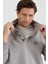Erkek Polo Yaka Fitilli Sweatshirt Gri 1