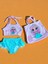 Kız Çocuk Karakter Baskılı Eteği Fırfırlı- Ip Bağlamalı Çanta Mayo Bikini 3 Lü Takım 1