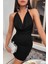 Siyah Sırt Dekolteli Mini Elbise 3
