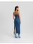 Allbucks Bershka, Askılı Yırtmaçlı Streç Uzun Midi Denim Elbise ABBRS0009 2