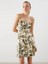 Lcw Vision Kare Yaka Çiçekli Keten Karışımlı Mini Elbise (S5) 1