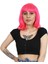 Küt Kahküllü Fiber Sentetik Peruk / Neon Pembe 1