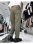 Erkek Baggy Fit Pile Detaylı Kumaş Pantolon 4