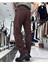 Erkek Baggy Fit Pile Detaylı Kumaş Pantolon 7