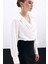 Degaje Yaka Incili Salaş Bluz - Ekru 3
