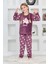 Yeni Sezon Sonbahar/kış Kız Çocuk Yıldız Desenli Polar Pijama Takımı 4100-MOR 7