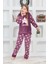 Yeni Sezon Sonbahar/kış Kız Çocuk Yıldız Desenli Polar Pijama Takımı 4100-MOR 8