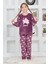 Yeni Sezon Sonbahar/kış Kız Çocuk Yıldız Desenli Polar Pijama Takımı 4100-MOR 10