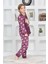 Yeni Sezon Sonbahar/kış Kız Çocuk Yıldız Desenli Polar Pijama Takımı 4100-MOR 4