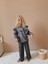 Kız Çocuk "stay Chic" Fırfırlı Sweatshirt ve Zebra Desenli Pantolon Takım 5004G 5
