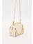 930539 Kadın Zincir Saçak Detaylı Omuz Çantası Krem 2