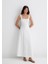 Askılı Beyaz Uzun Elbise 1310479-620 19