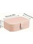 Şık 3 Bölmeli Takı Kutusu, Mücevher Düzenleyici ve Organizer, Pembe Renkli 2
