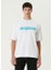 Logo Baskılı Oversize Beyaz Erkek T-Shirt Nw 1