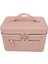 Şık Pembe Deri Aynalı Taşıma Çantası, Makyaj ve Bakım Kutusu (14X21X14 Cm) 1