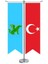 Nogay, Nogaylılar Bayrağı ve Türkiye Kırlangıç Saten T Direk Masa Bayrağı 2'li 1