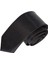 Siyah Sade Saten Dokuma Ince Moda Slim Kravat 1