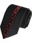 Siyah Kırmızı Ortadan Desenli Özel Kesim Italyan Kravat 2