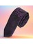 Mor Şal Desenli Siyah Ince Moda Slim Kravat 1
