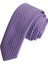 Mor Lila Kendinden Çizgili Jakar Dokuma Ince Moda Slim Kravat 2