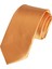 Turuncu Sade Saten Dokuma Ince Moda Slim Kravat 2