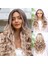 Kumral Platin Ombre Bebek Saçlı Fiber Sentetik Yoğun Dalgalı Tül Peruk 1