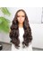 Gür Yoğun Su Dalgalı Kumral Fiber Sentetik Uzun Tül Peruk 1