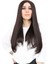 Fiber Sentetik Uzun Düz Peruk Koyu Kahve 1