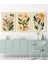 Doğal Ahşap Çerçeveli Uv Baskı 3lü Çiçek Desenli Duvar Tablosu Modern & Şık Duvar Dekoru 2