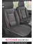 Renault Fluence Stone Deri Kırmızı Oto Koltuk Kılıfı - Üniversal 5 Koltuk Tam Set 1
