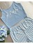 Likralı Mavi Çizgili Pijama Takımı 1