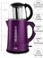 Mor Renkli Cam Demlikli Elektrikli Çay Makinesi, Şık ve Pratik Kullanım Sağlar 3