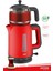 Kırmızı 2200W Cam Demlikli Çay ve Su Isıtıcı, Sağlıklı ve Şık Tasarım 1