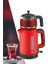 Kırmızı 2200W Cam Demlikli Çay ve Su Isıtıcı, Sağlıklı ve Şık Tasarım 2