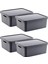 4'lü Çok Amaçlı Kapaklı Kutu, Antrasit, 12 Lt, Stafi, Pratik ve Şık Depolama 1