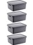 4'lü Çok Amaçlı Kapaklı Kutu, Antrasit, 12 Lt, Stafi, Pratik ve Şık Depolama 2