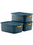 3 Adet 10 Lt Çok Amaçlı Kapaklı Dekoratif Saklama Kutusu Mavi 2