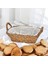 El Yapımı Doğal Hasır Çok Amaçlı Dikdörtgen Sepet, Kulplu Dekoratif Ekmeklik 1