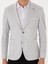 Erkek Gri Slim Fit Keten Karışımlı Kaz Ayağı Ceket 50300038-VR024 7