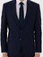 Erkek Koyu Lacivert Slim Fit Çizgili Kırlangıç Yaka Yün Takım Elbise 50300516-VR100 7